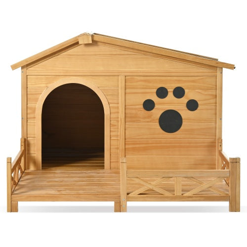 48 Wooden Dog House Outdoor With Porch, Dog Kennel With Wate | Other