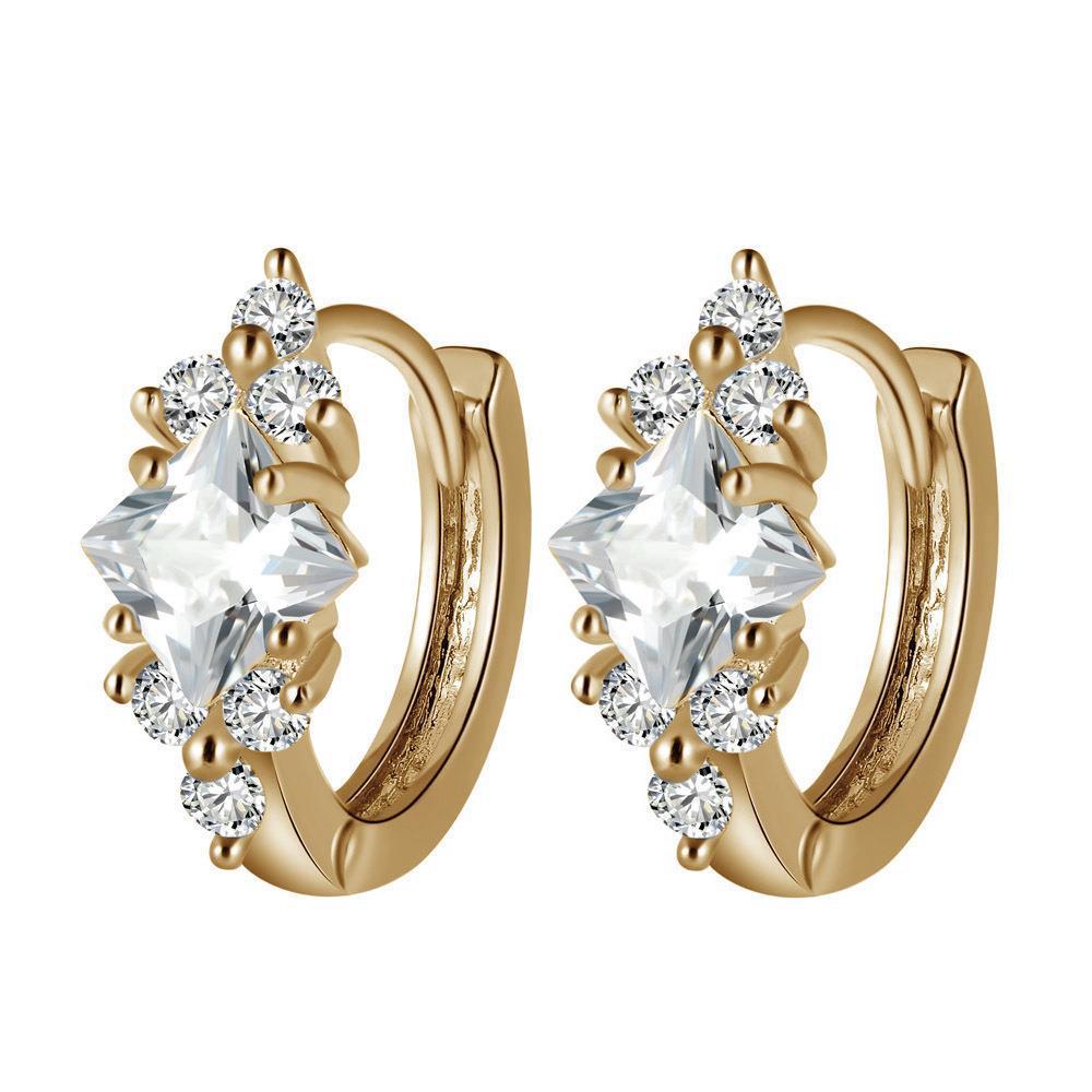 European And American Personalized Square Zircon Earrings | Jewelry & Accessories