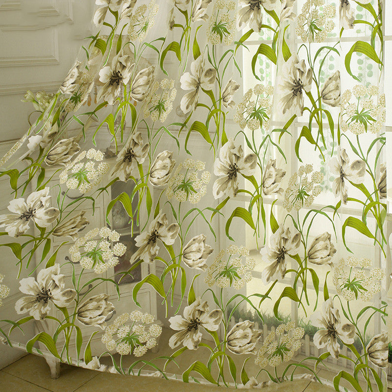 White Striped Yarn Translucent Curtain For Bedroom | Other