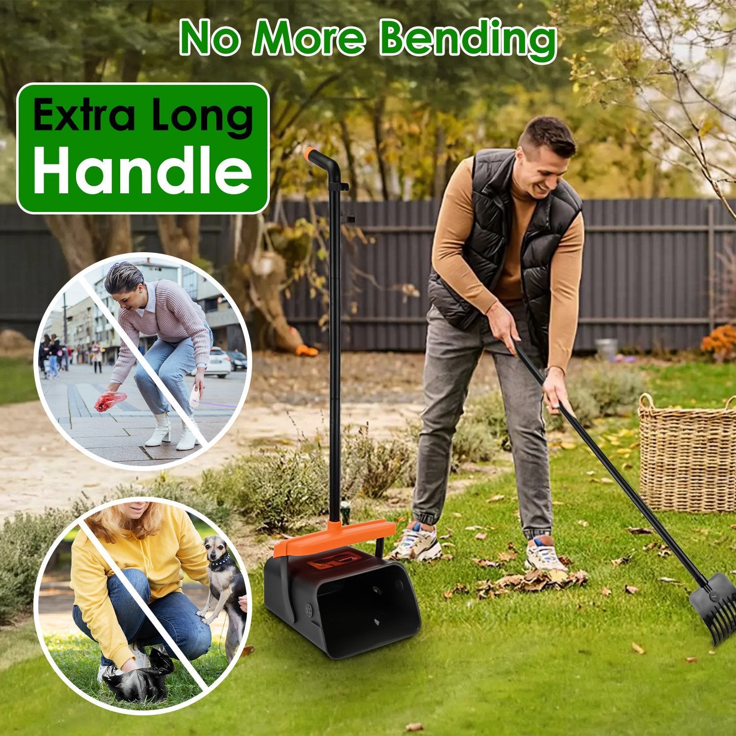 1set Pooper Scooper Kit Dog Poop Rake & Swiveling Bin Poop H | Other