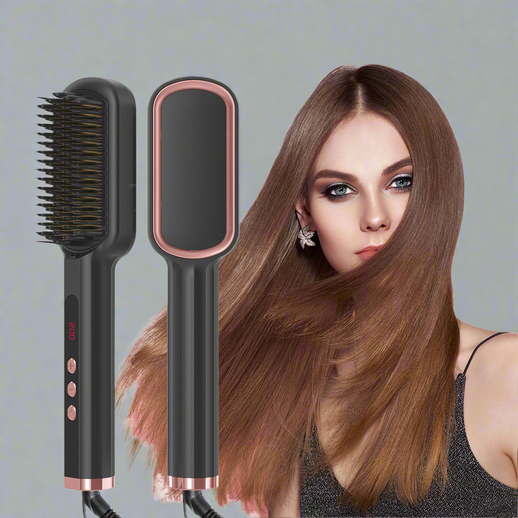 2-in-1 Electric Hair Straightener & Curling Iron – Tourmaline Ceramic, Fast Heat, Auto Shut-Off