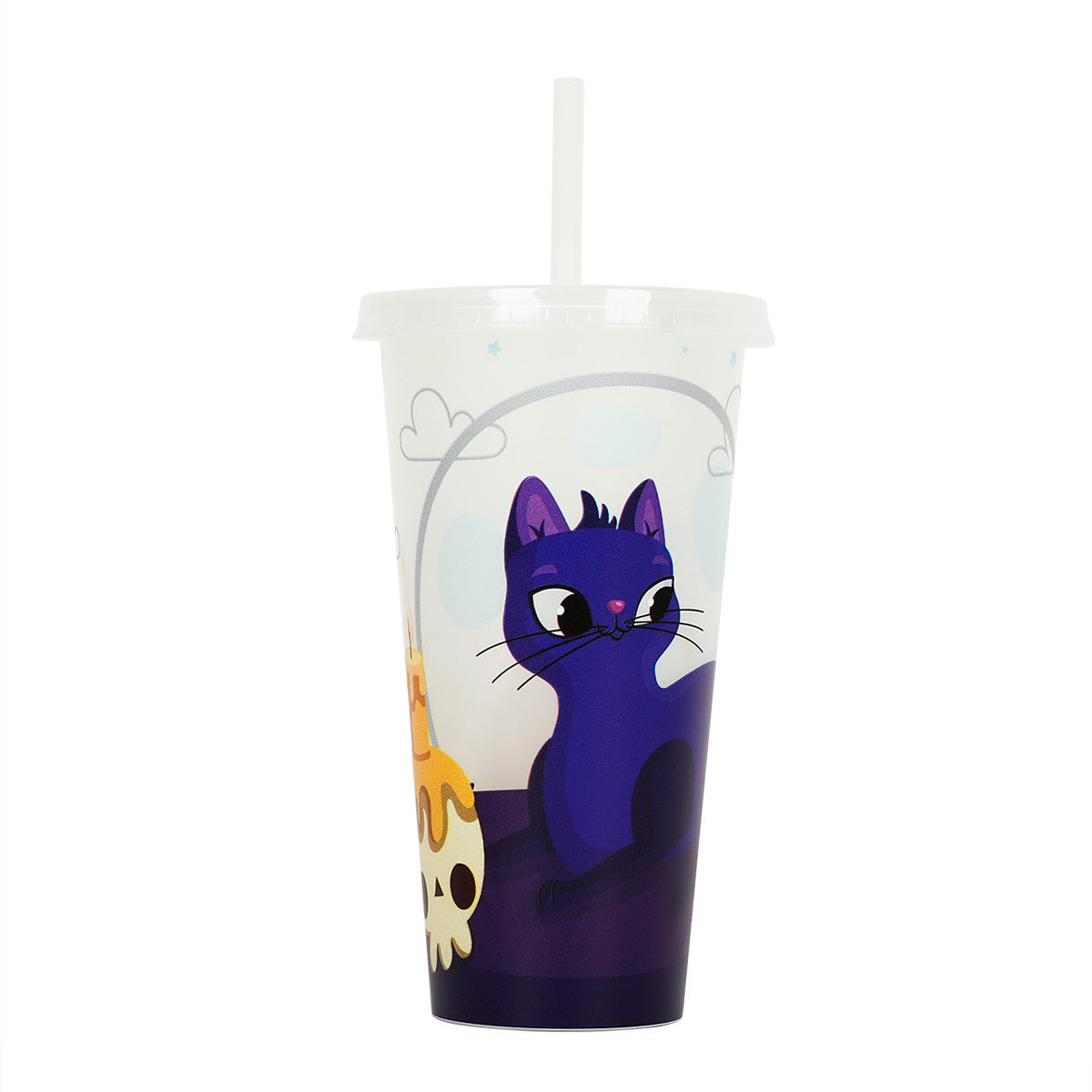 720ml Plastic Sippy Cup Halloween Luminous Straw Cup | Other