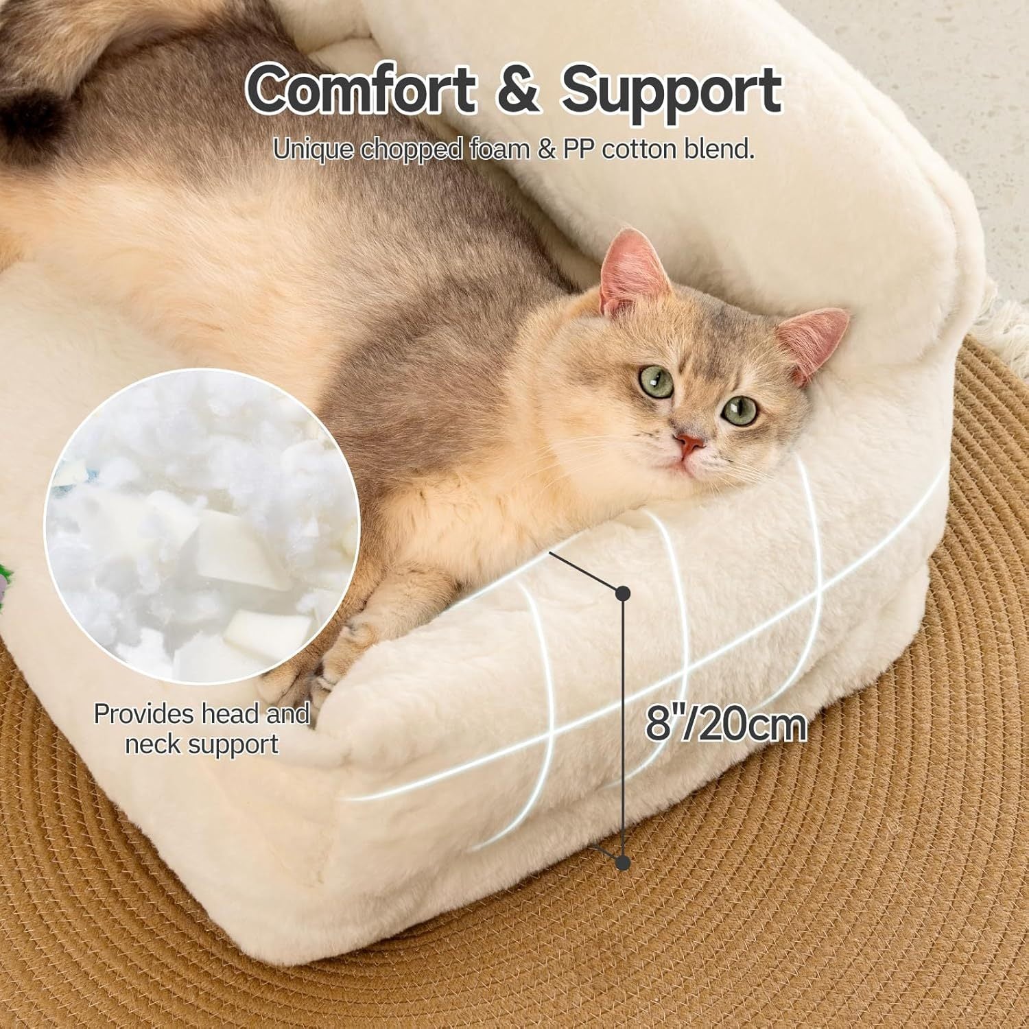 Mewoofun Cat Sofa Bed - Washable Pet Bed With Removable Cove | Home & Garden