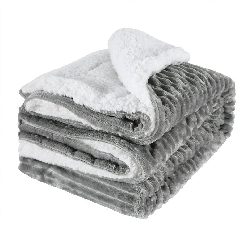 Thickened Flannel Lamb Wool Composite Double Blanket Leisure | Other