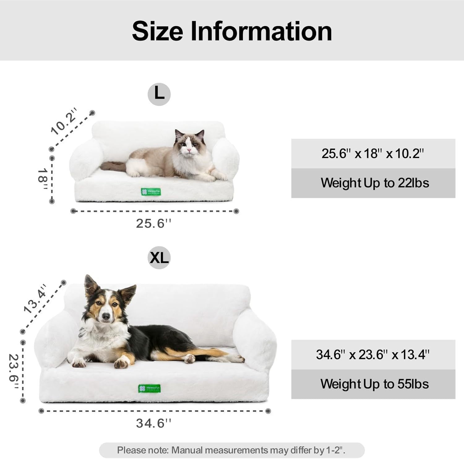 Mewoofun Orthopedic Dog Bed For Small Or Medium Dogs - 34.6 | Other