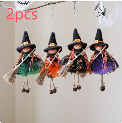 Halloween Mesh Broom Girl Angel Christmas Tree Pendant | Other