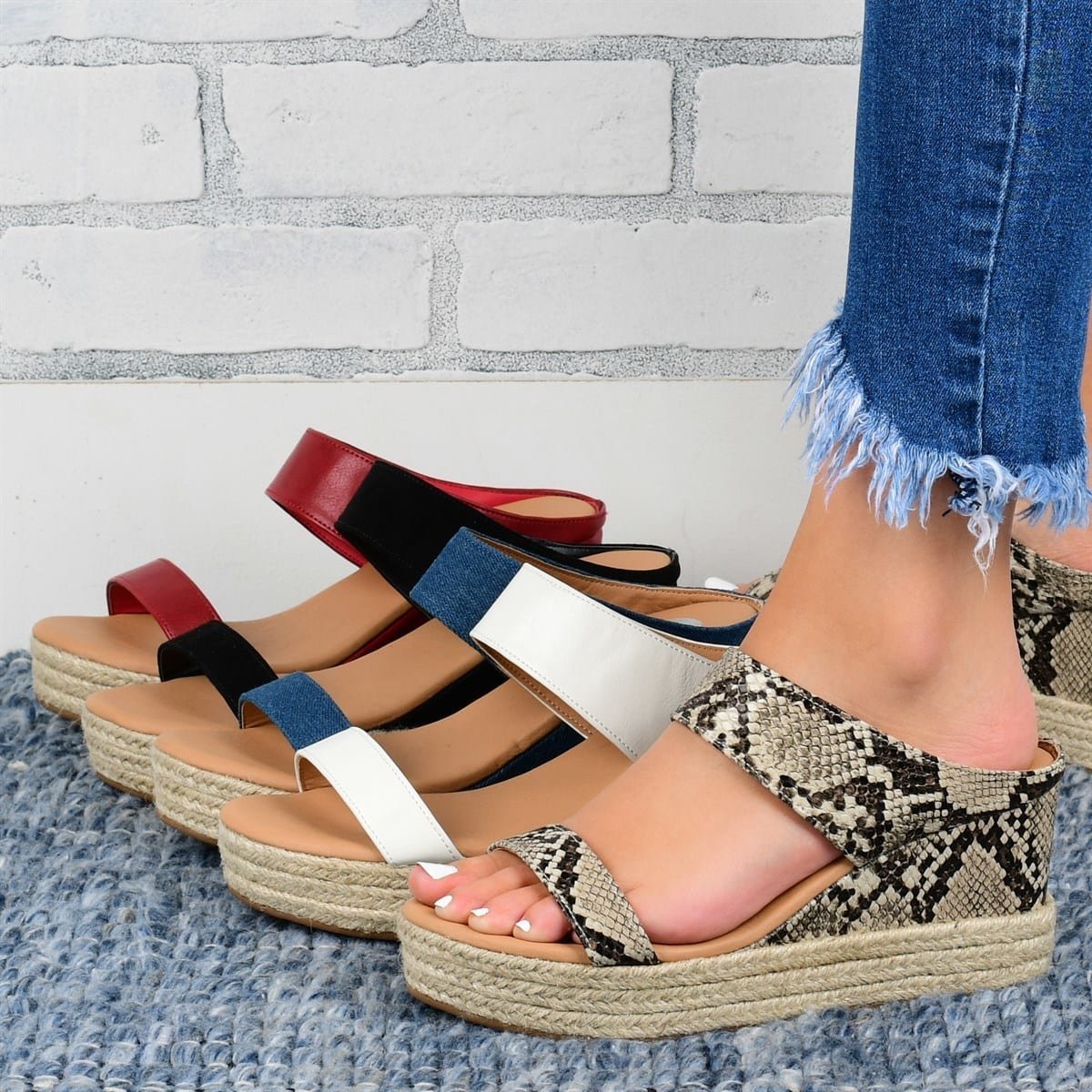 Wedge Heel Slippers Casual Sandals Hemp High Wedge Heel Shoe | Other