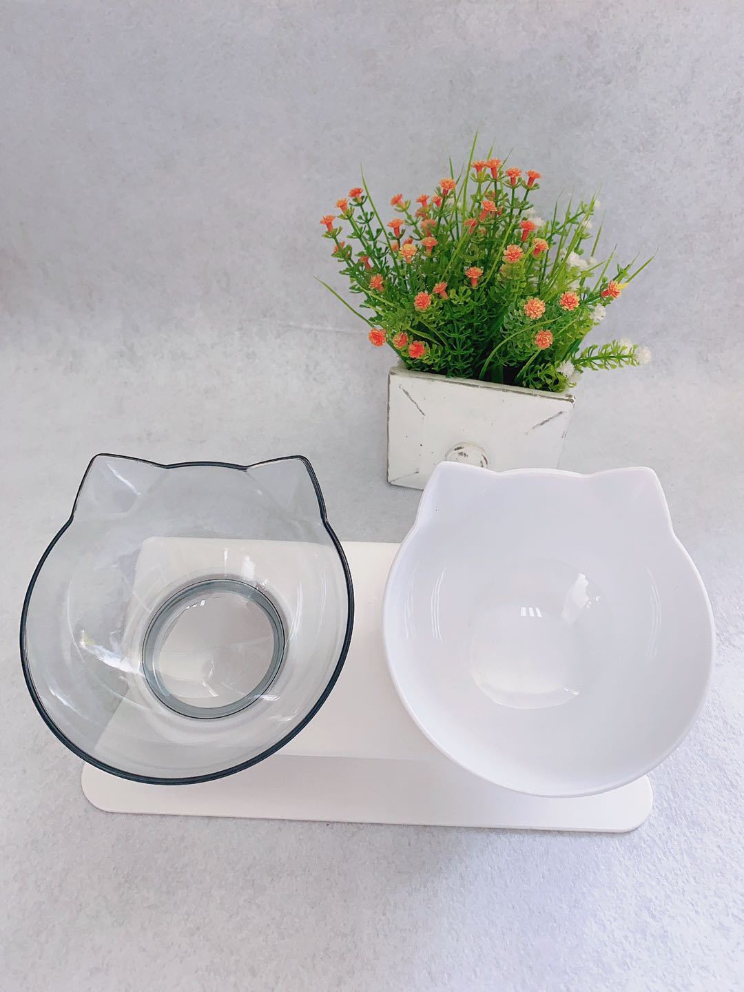 Non Slip Double Cat Bowl With Raised Stand Pet Food Cat Feed | Other