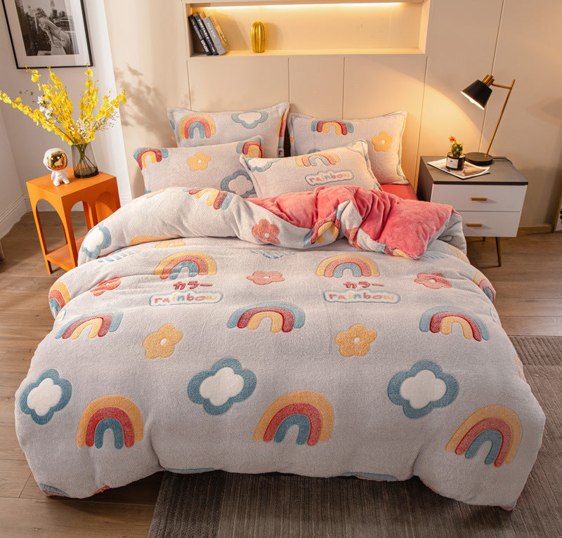 Four-piece Bedding With Velvet Sheets To Keep Warm Milk Velv | Other