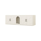 Modern Cat Litter Box Furniture With Double Room, Wooden Cat | Home & Garden