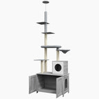 Pawhut Cat Tree With Litter Box Enclosure, 2 In 1 Floor To C | Other