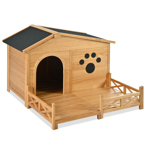 48 Wooden Dog House Outdoor With Porch, Dog Kennel With Wate | Other
