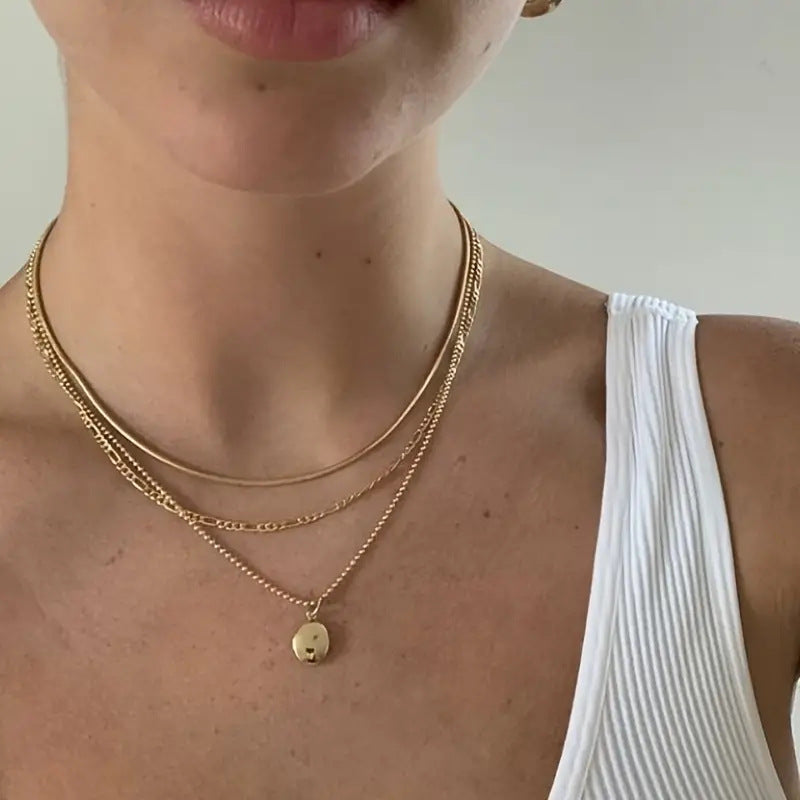 Vintage Geometric Metal Oval Pendant Necklace | Jewelry & Accessories