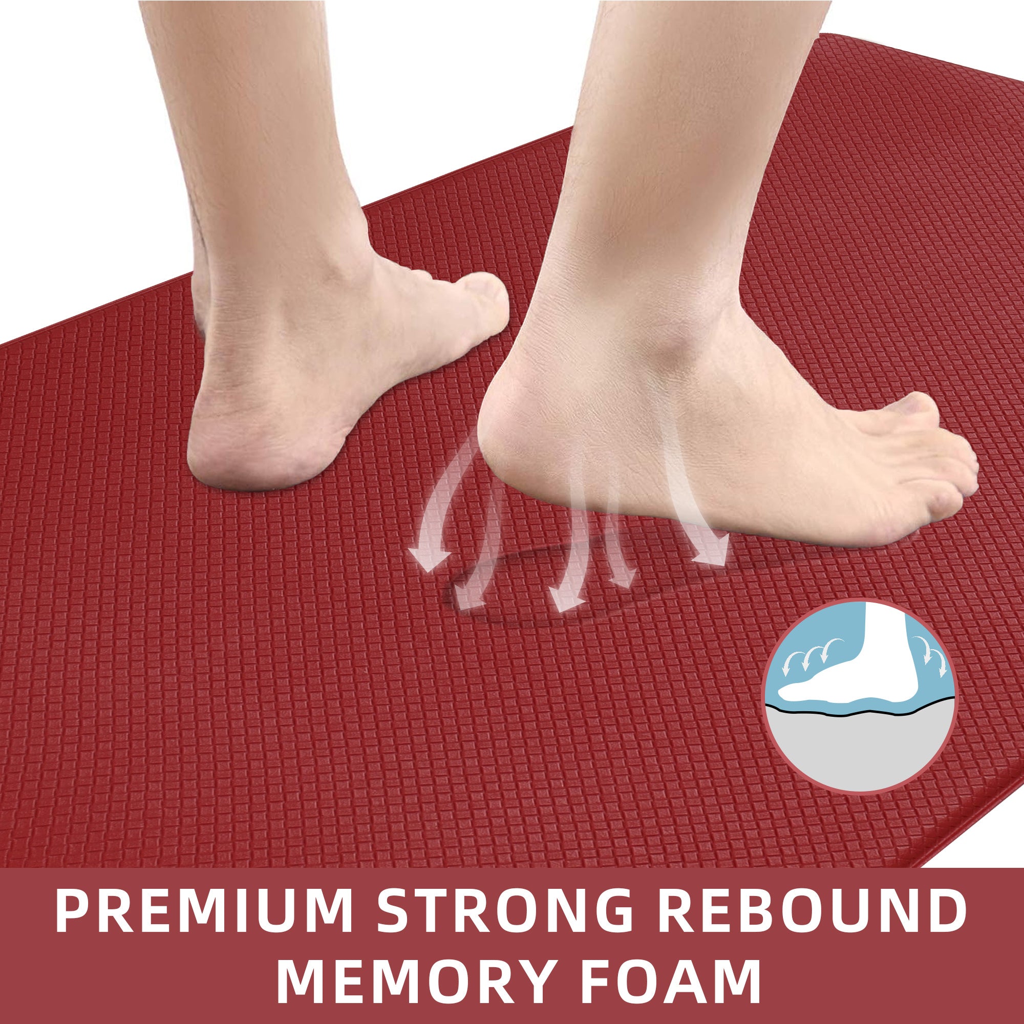 Kitchen Floor Mat Two-piece Set Of Non-slip, Waterproof And | Other
