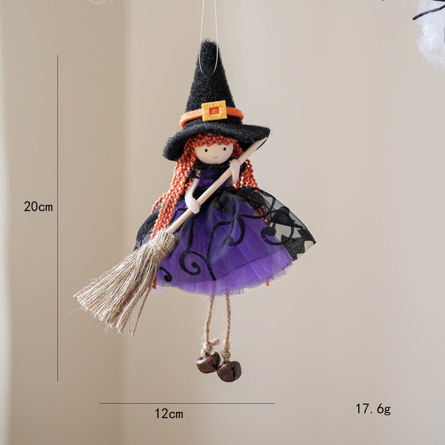 Halloween Mesh Broom Girl Angel Christmas Tree Pendant | Other