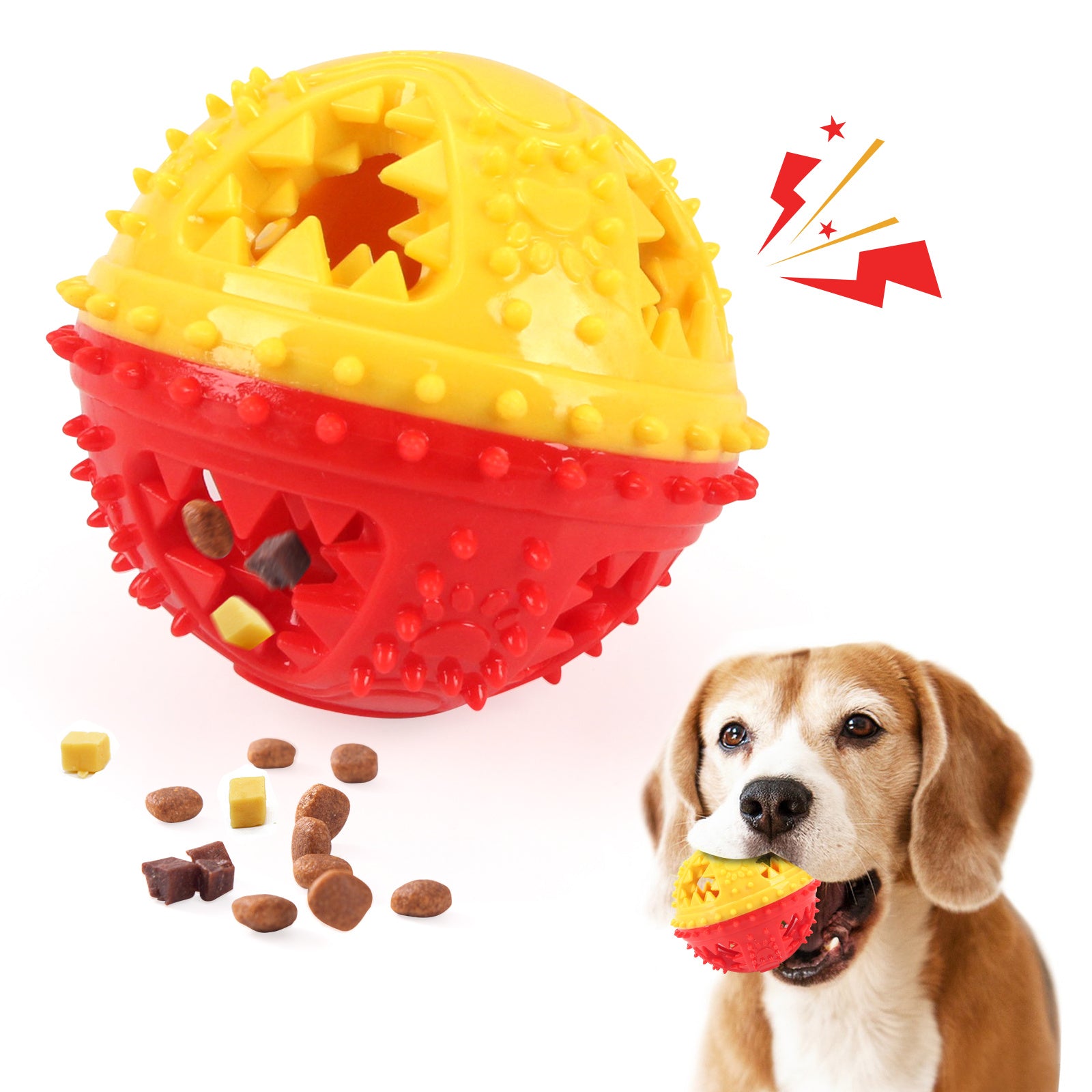 Dog Chew Toy Grinding Teeth Sound Ball Toy Leaking Food Ball | Electronic Learning Toys
