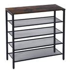 4-tier Shoe Rack With Grid Rack Wooden Rustic Foyer Shoe Rac | Other