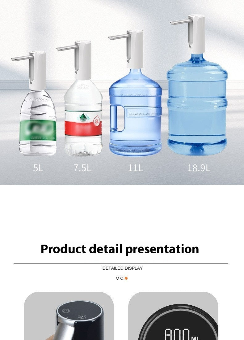 Wireless Electric Water Dispenser – LED Screen, Foldable Pump for Bottled & Mineral Water