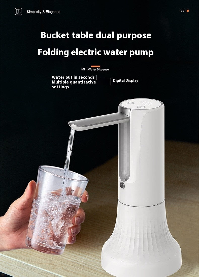 Wireless Electric Water Dispenser – LED Screen, Foldable Pump for Bottled & Mineral Water