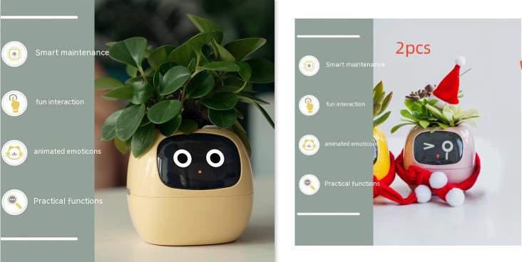 Smart Planter with AI Sensors – Interactive Plant Care with 49+ Expressions & Real-Time Monitoring
