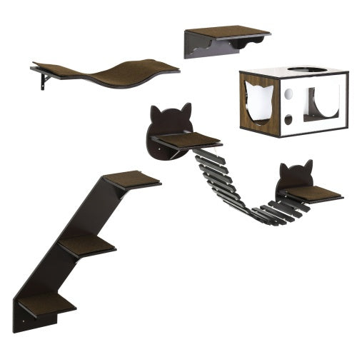 Pawhut Cat Shelves With Ergonomically Curved Platform, Cozy | Other