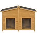 Large Wooden Dog House Outdoor Hut Style With Porch, 2 Doors | Other