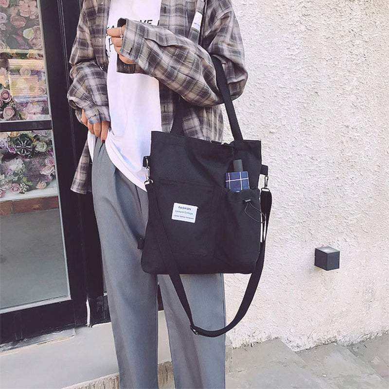Harajuku Canvas Bags Students Handbag With Pockets Preppy Bu | Luggage & Bags