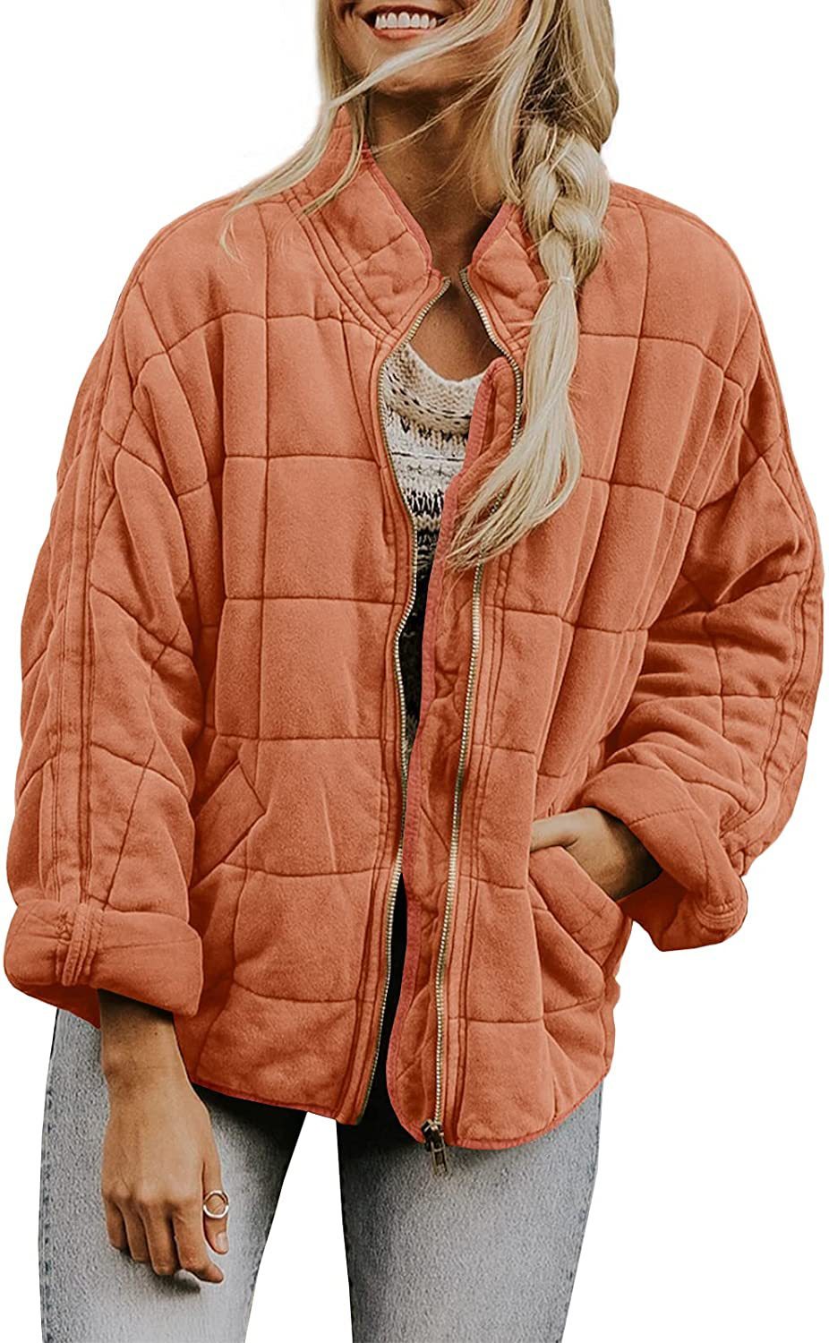 Winter Zip-up Stand Collar Coat With Pockets Fashion Solid C | Other