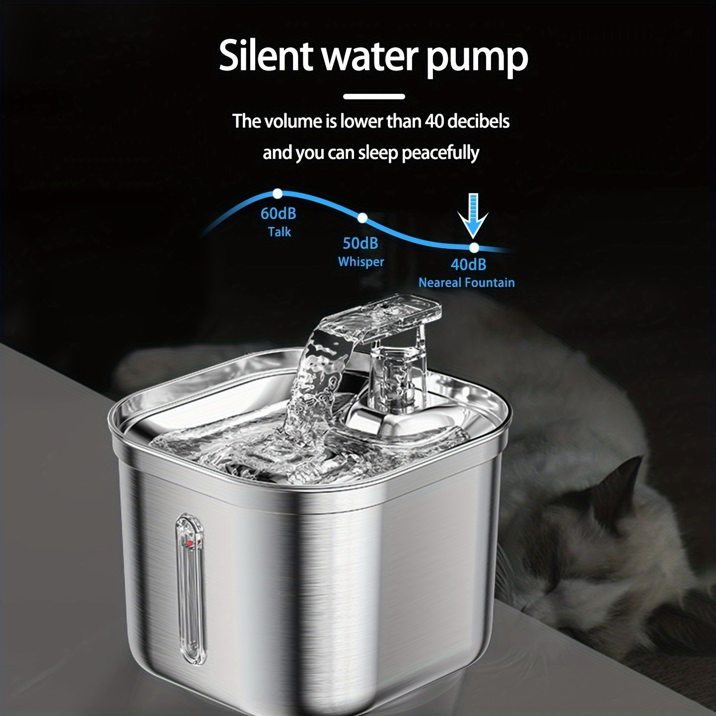 Cat Water Fountain, Stainless Steel Pet Water Fountain For C | Other