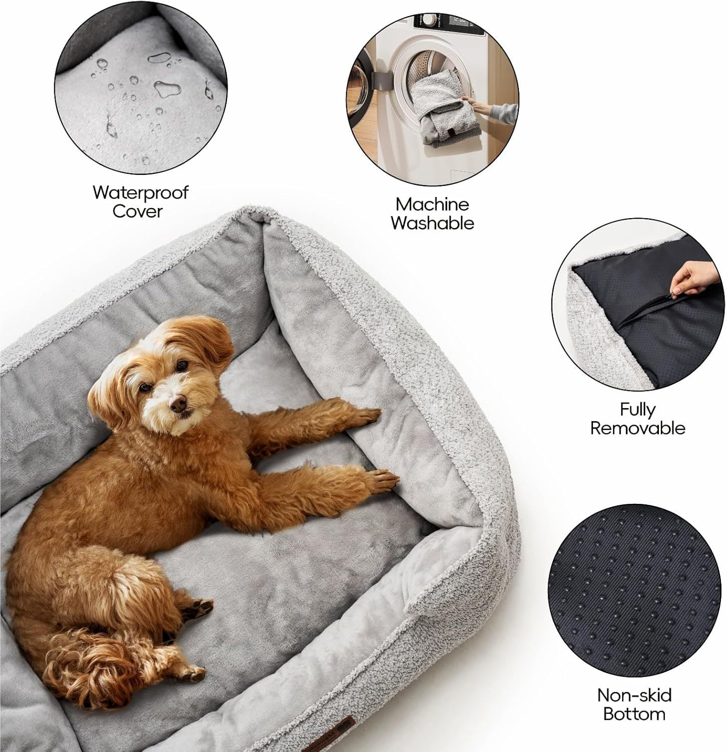 Mewoofun Medium Dog Bed - 31.5x23.6x9.5 Inch Washable Rectan | Other