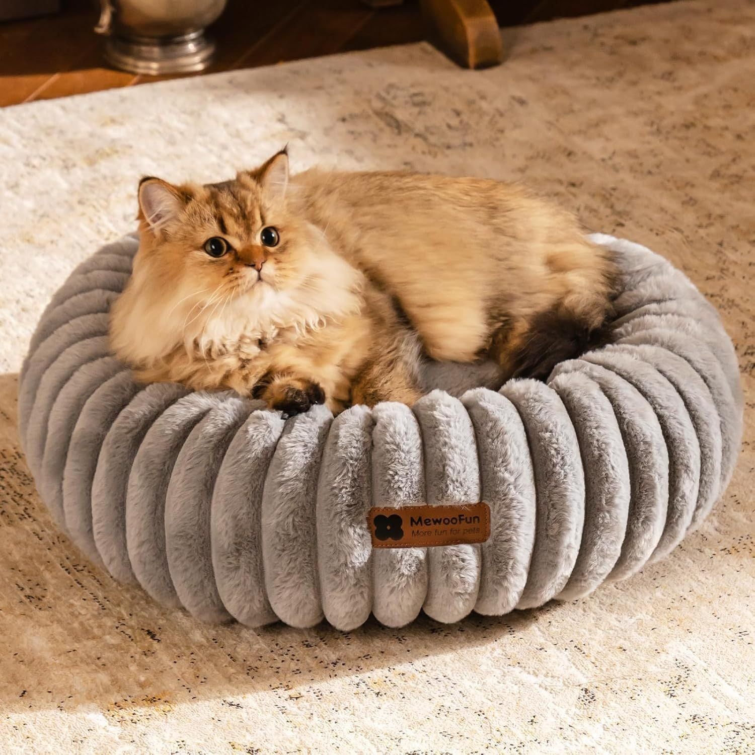 Mewoofun Donut Cat Bed - Washable Round Pet Bed For Indoor C | Other