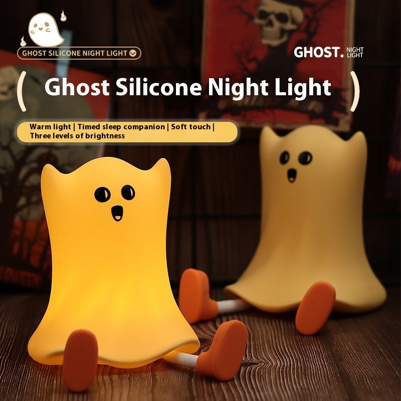 👻 Halloween Silicone Ghost Bedside Lamp – Touch Control Night Light