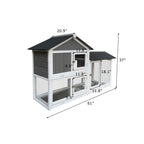 Detachable Pallet Ramp Wooden Outdoor Rabbit Hutch With Walk | Other