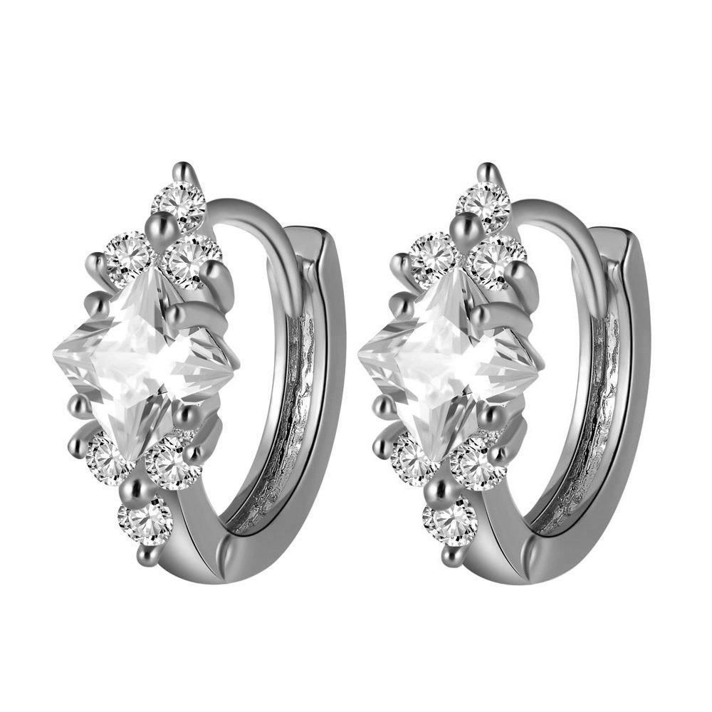 European And American Personalized Square Zircon Earrings | Jewelry & Accessories