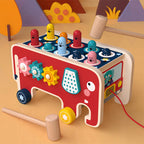 Montessori Toddlers Kids Wooden Pounding Bench Animal Bus To | Electronic Learning Toys
