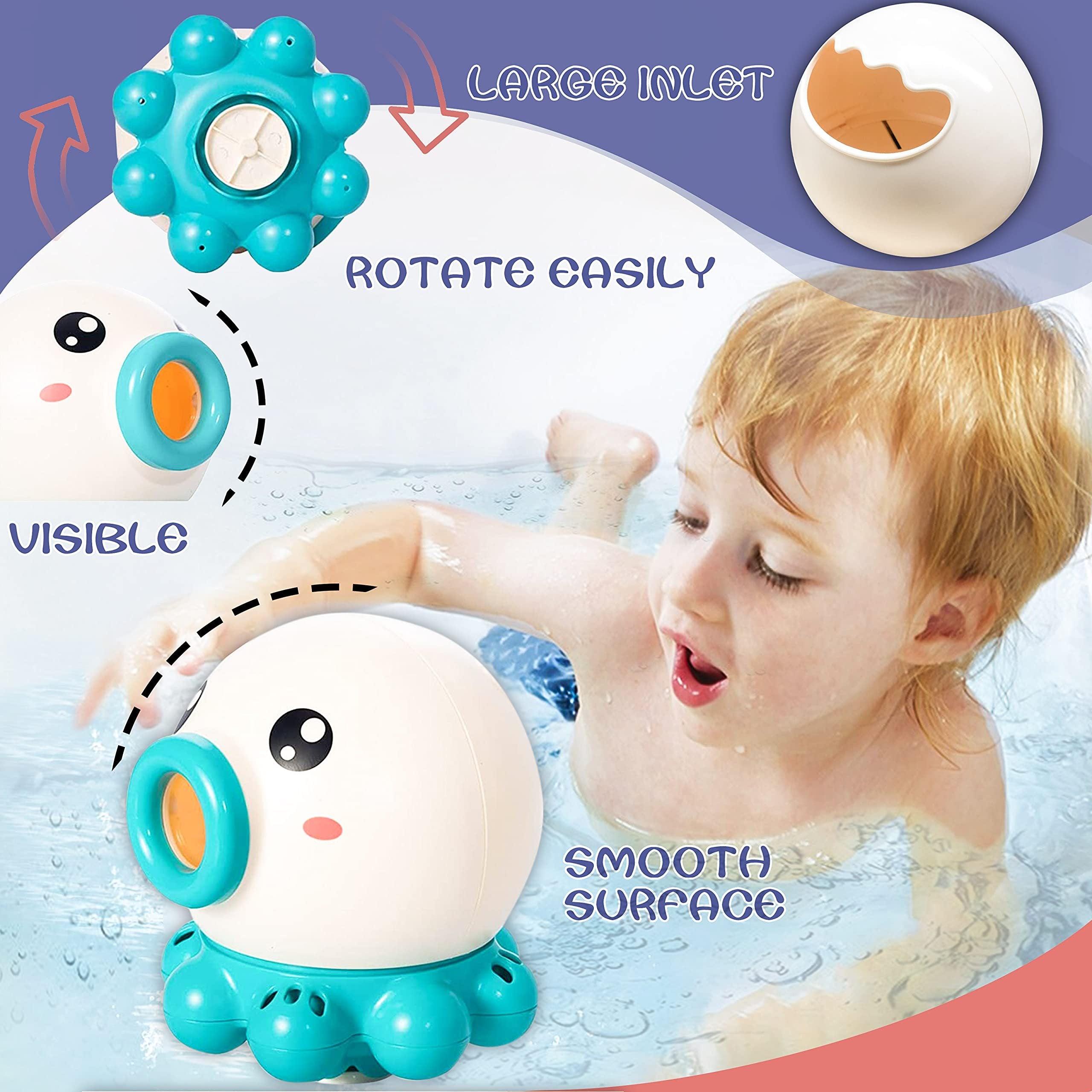 Octopus Fountain Bath Toy Water Jet Rotating Shower Bathroom | Electronic Learning Toys