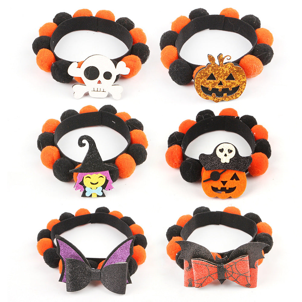Halloween Pet Fur Ball Collar Pumpkin Accessories | Other