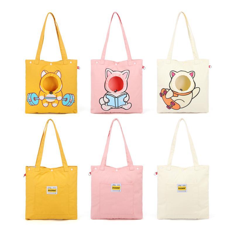 Pet Canvas Shoulder Bag, Cute Animal Shapedcat Carrier Canva | Luggage & Bags