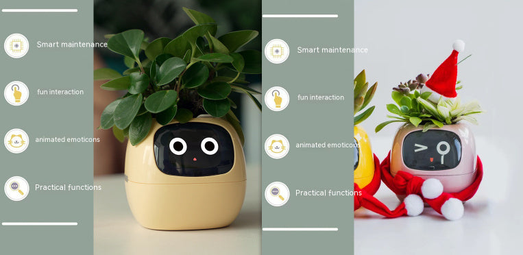 Smart Planter with AI Sensors – Interactive Plant Care with 49+ Expressions & Real-Time Monitoring