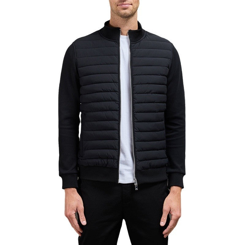 Lightweight Stand Collar Coat For Men Fashion Stitching Knit | Other