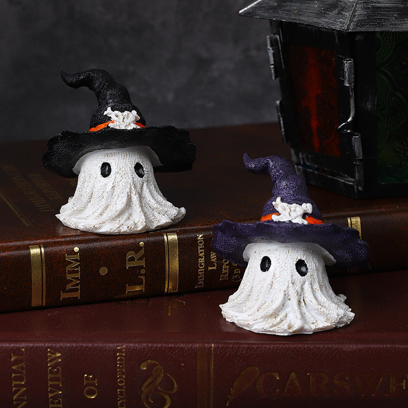 Resin Decoration Halloween Wizard Hat Ghost Ornaments | Other