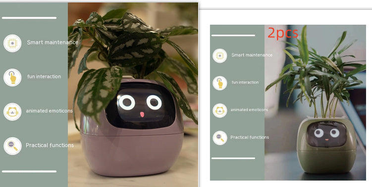 Smart Planter with AI Sensors – Interactive Plant Care with 49+ Expressions & Real-Time Monitoring