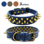 Retro Studded Spiked Rivet Large Dog Pet Leather Collar Pit | Other