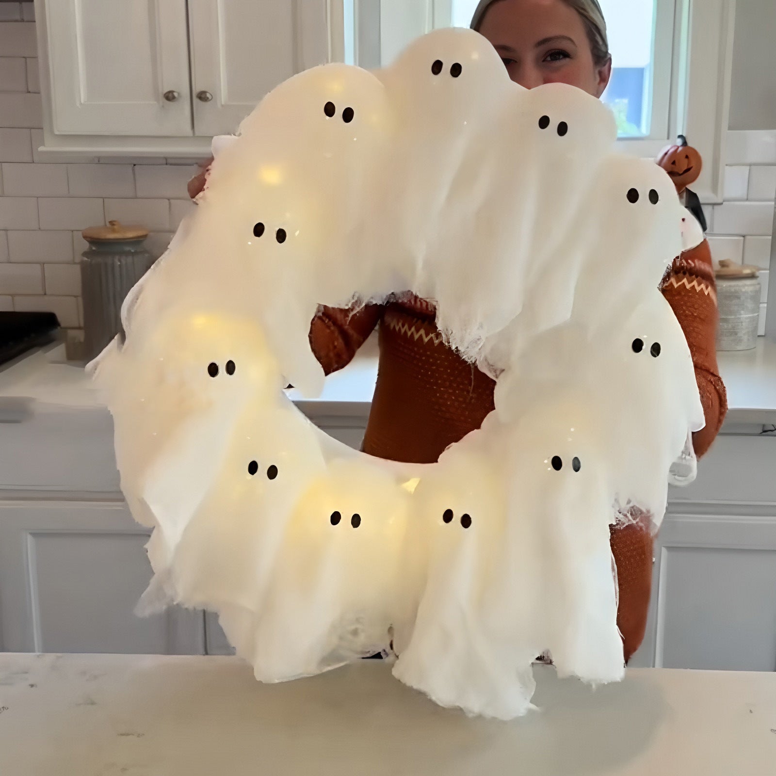 Halloween Decorations Ghost Wreath Cute Ghost Halloween Door | Other