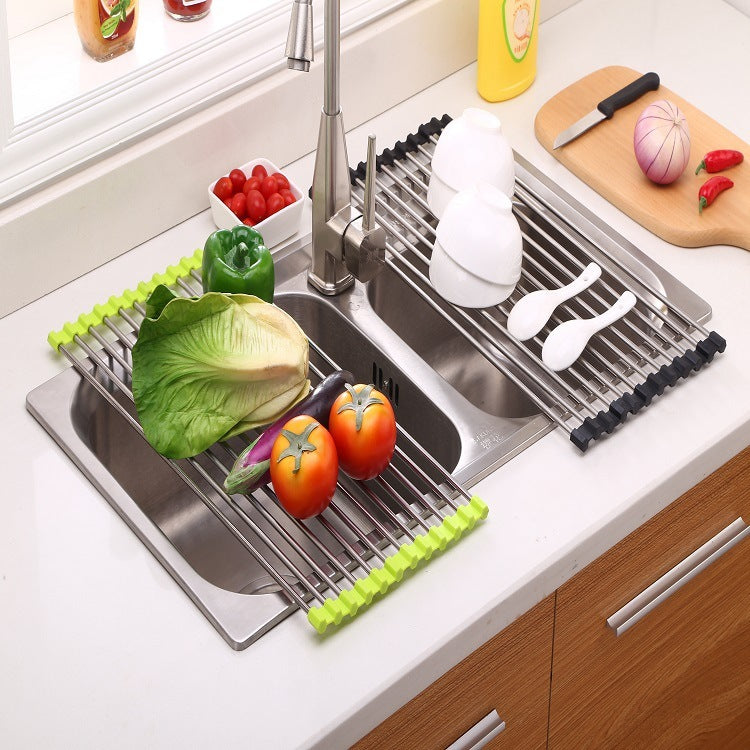 Folding Kitchen Drain Sink Rack Stainless Steel | Other