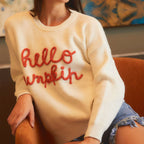 Women's Halloween Contrast Color Embroidery Crew Neck Pullov | Other