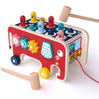 Montessori Toddlers Kids Wooden Pounding Bench Animal Bus To | Electronic Learning Toys
