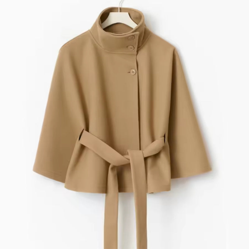Winter High Neck Batwing Sleeve Coat With Belt Fashion Loose | Other