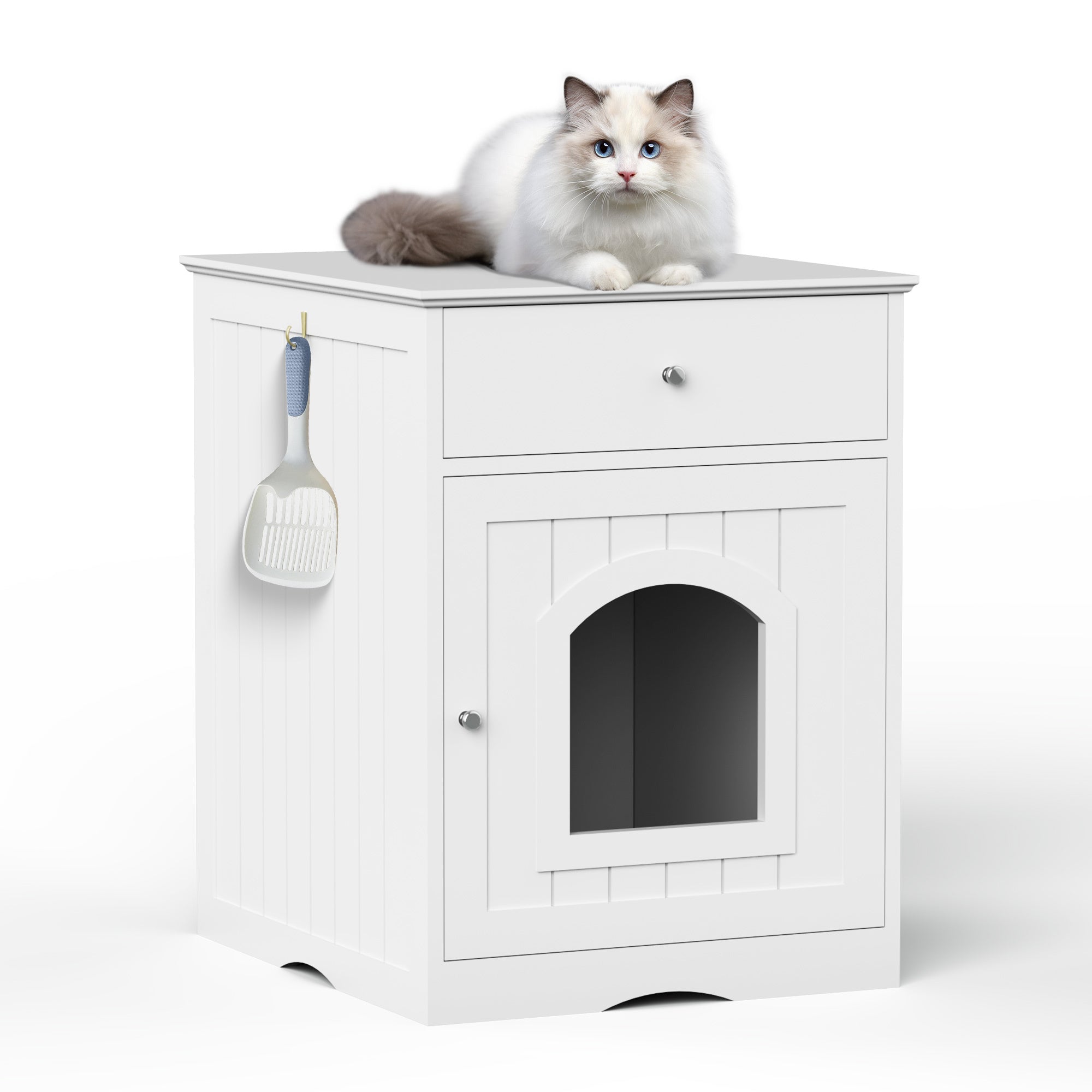 Wooden Pet House Litter Box Fence With Drawers | Other
