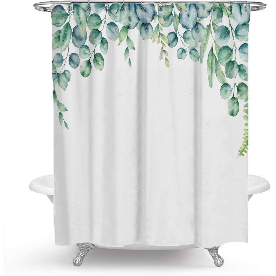Color Floral Plant Shower Curtain Bathroom Curtain Polyester | Other